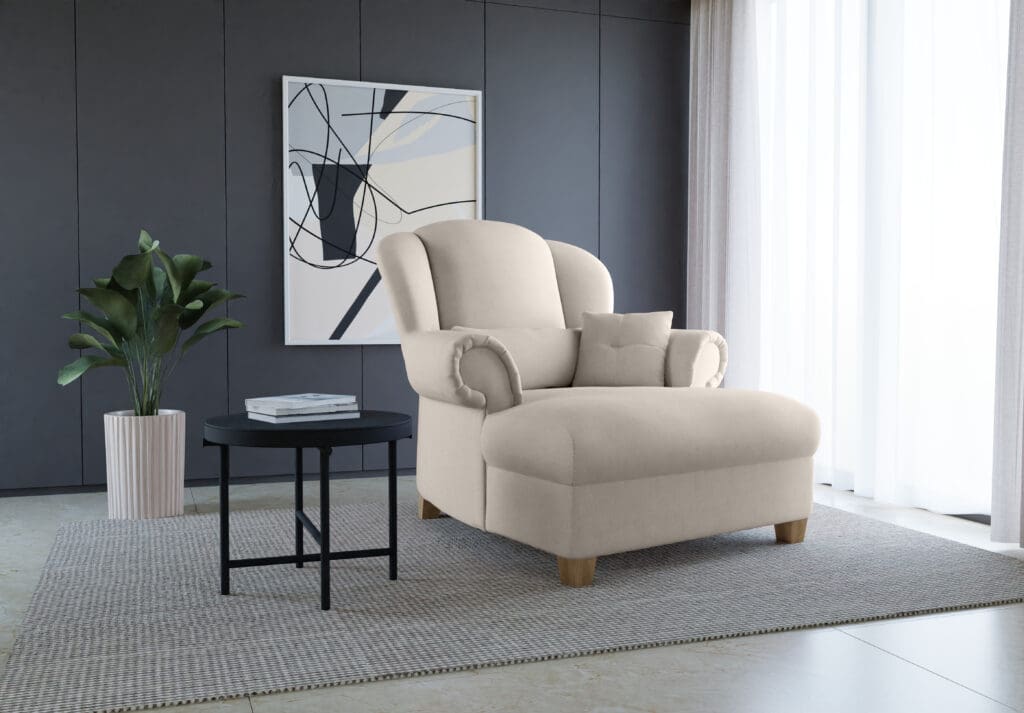 Bequemer Fernsehsessel - der Loveseat London mit einem Bezug aus Webstoff