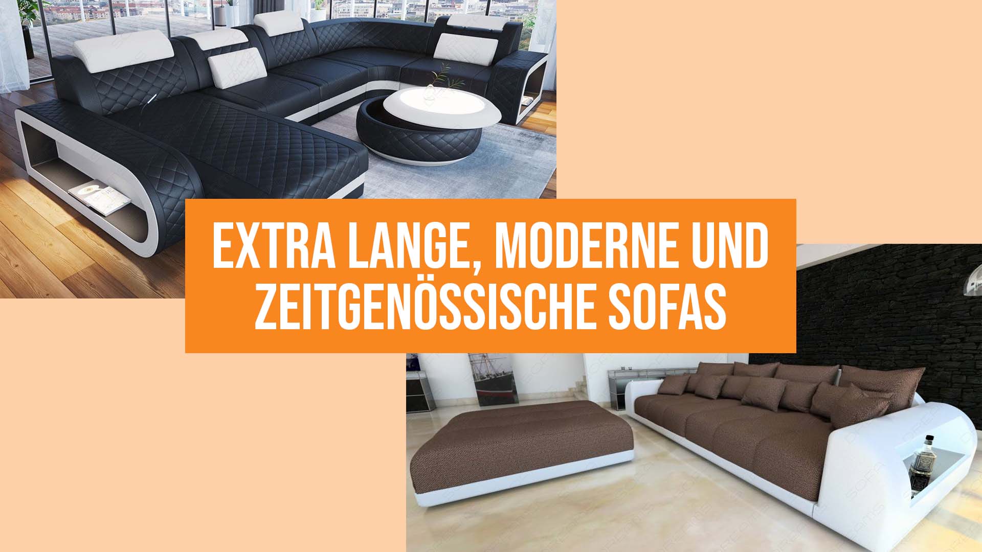 extra lange, moderne und zeitgenössische Sofas