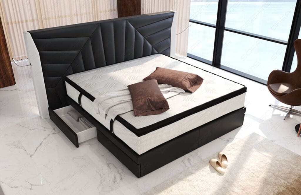 Boxspringbett Monaco mit LED und einer Hotelmatratze