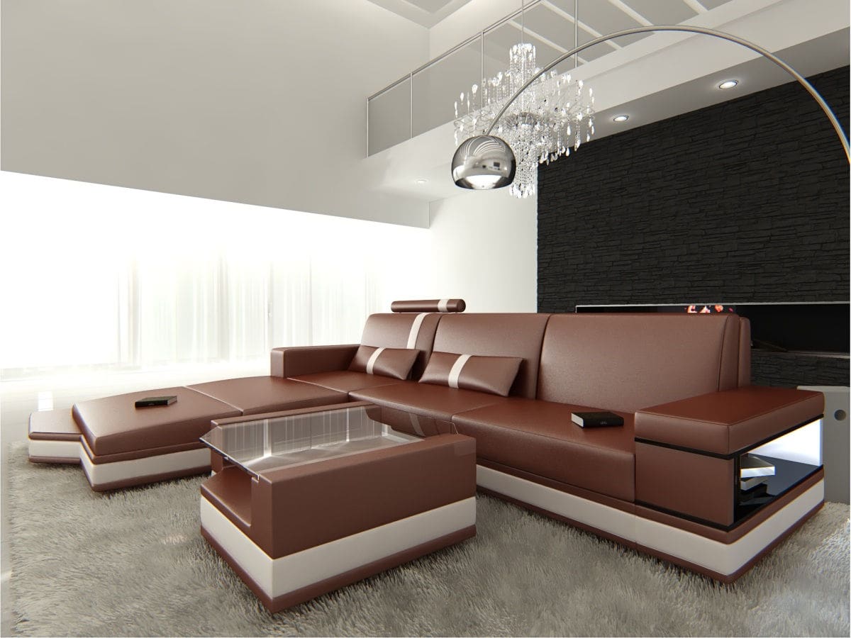 Ecksofa Messana in Leder