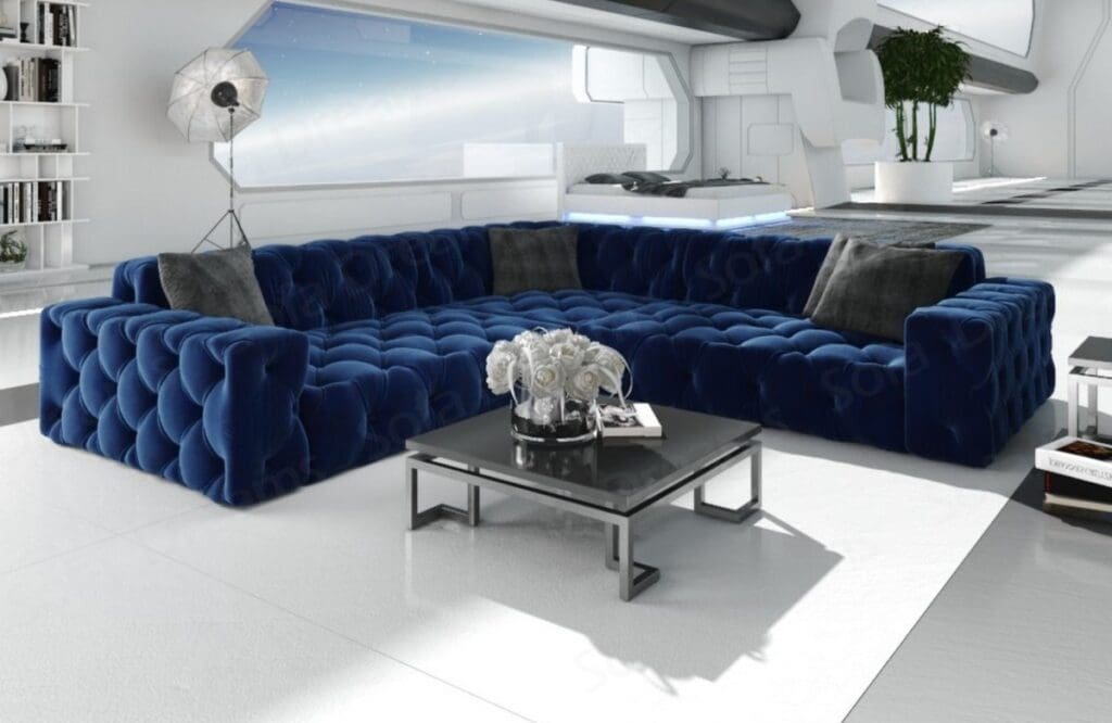Das edle Ecksofa Menorca in L Form als Stoffsofa