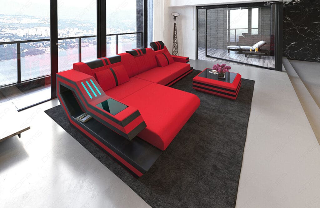 Ein Sofa Ravenna in der L Form als Stoffsofa zu Weihnachten