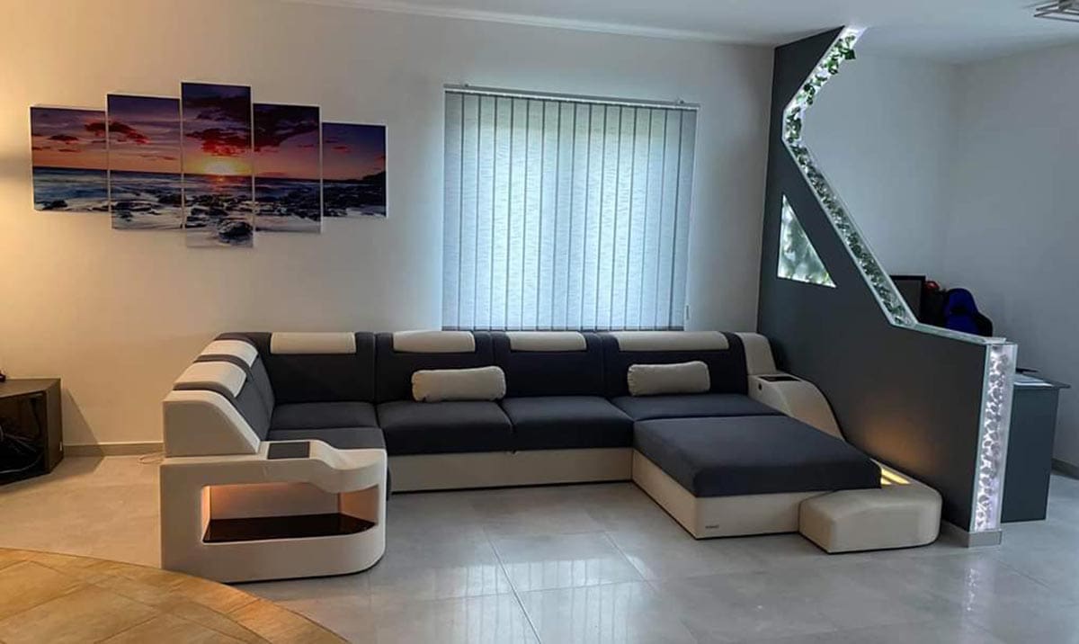 U-Form Stoffcouch Palermo Sofa Dreams Kundenbild
