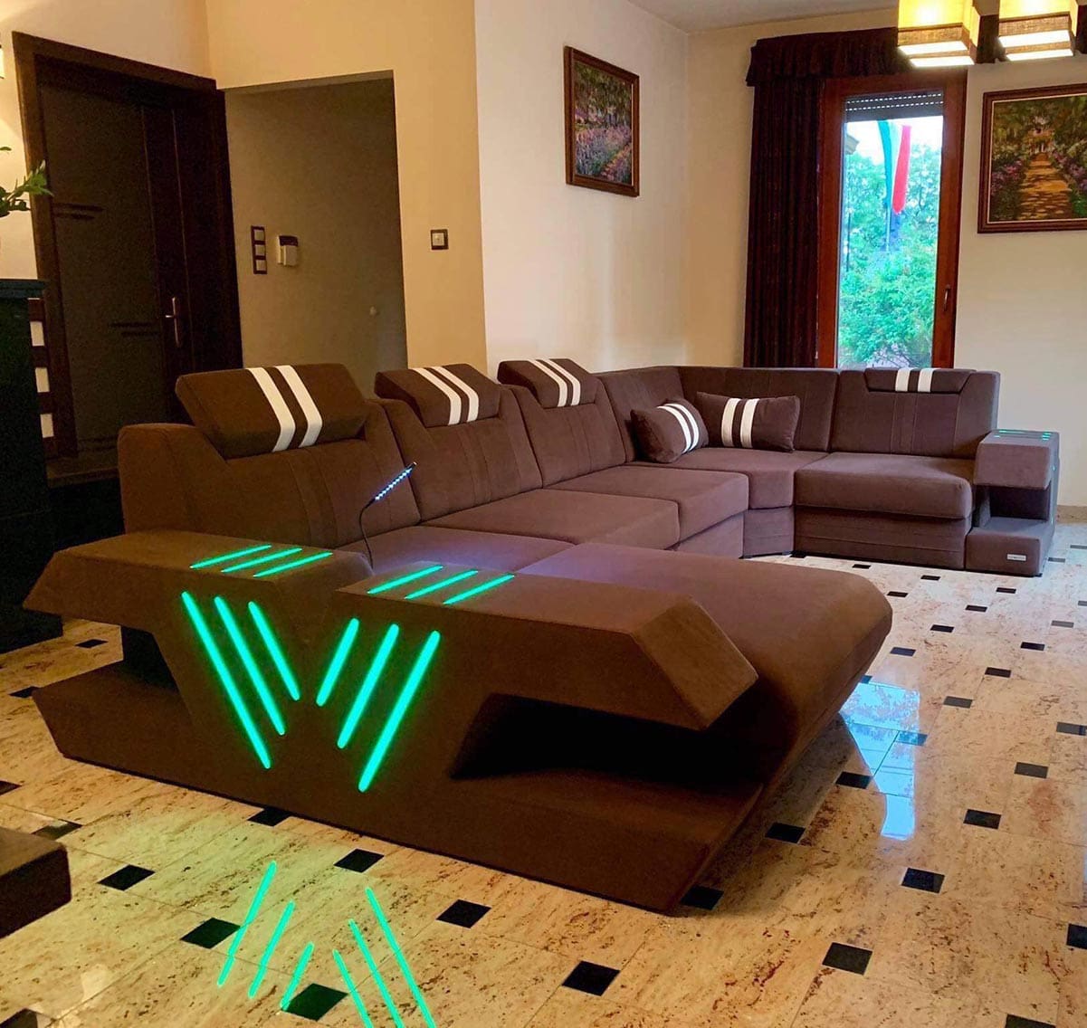 U-Form Stoffsofa Venedig sofa-dreams.com Kundenbild