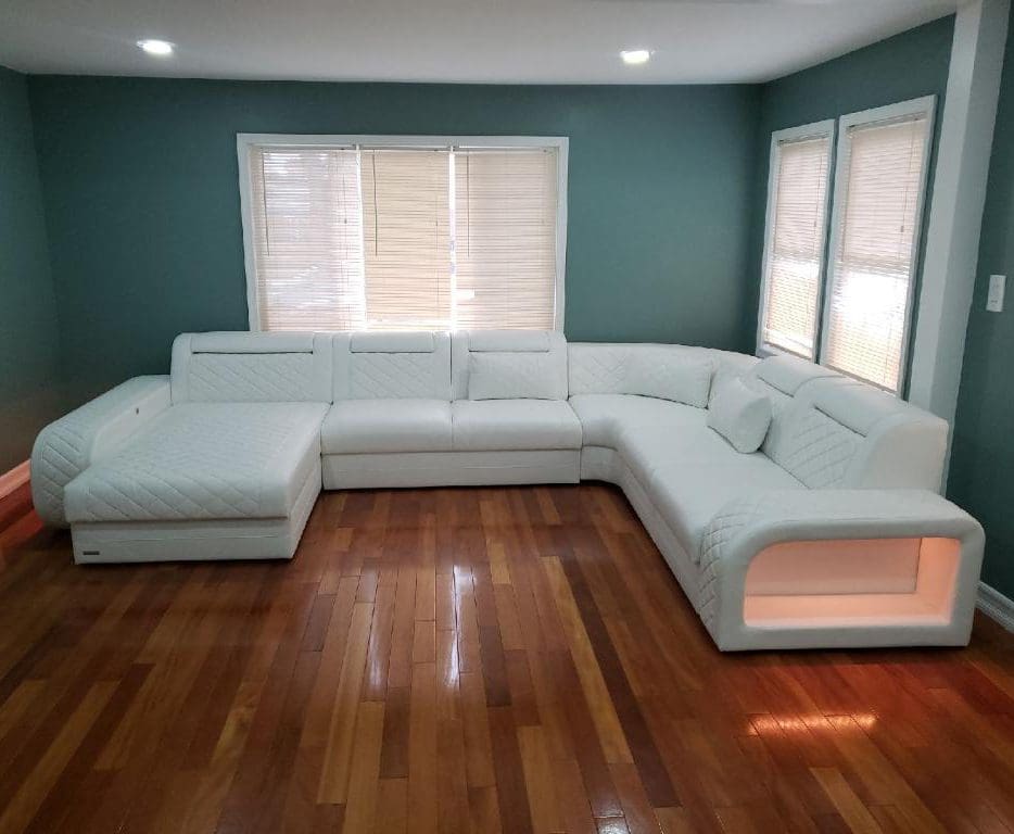 XXL Ledersofa Berlin Weiß